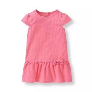 Janie And Jack Swiss Dot Rose Pink Dress Baby Girls Size 0-3 Months